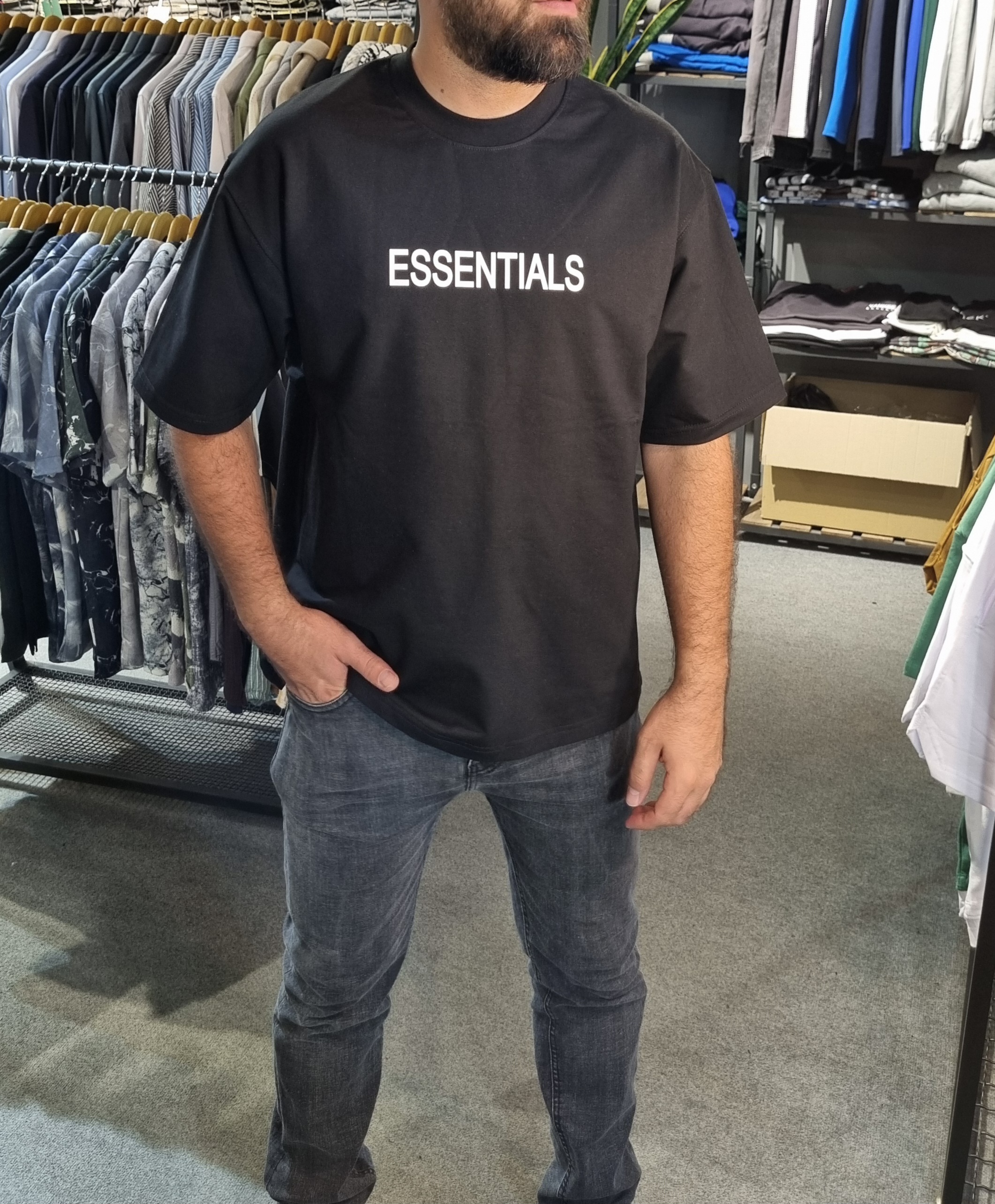 تیشرت باکسی مردانه مدل essentials